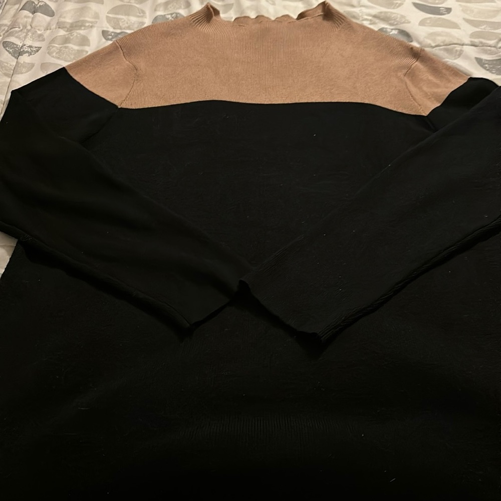 Eloquii Mock Neck Color-Block Sweater